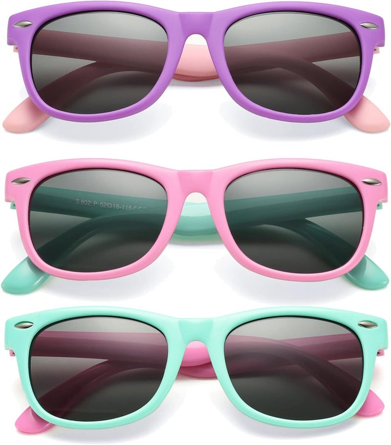 COASION Kids Polarized Sunglasses TPEE Rubber Flexible Shades for Girls Boys Age 3-9 - Image 1